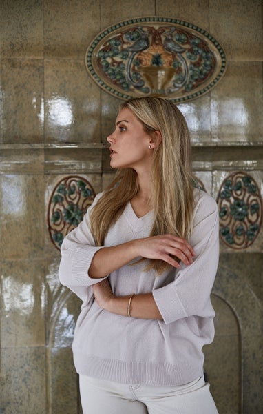 Knitted shirt Amelie CASHMERE MIX oyster