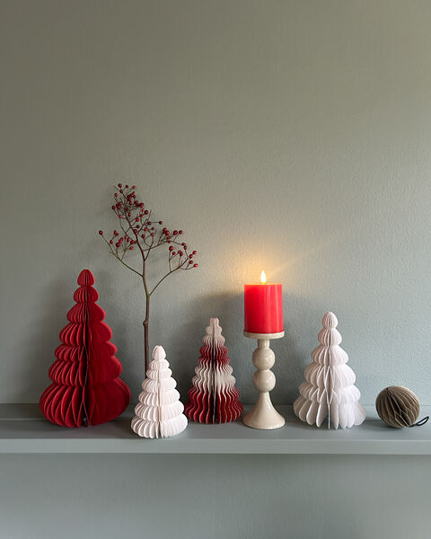 LED Pillar Candle Poppy Red 10cm