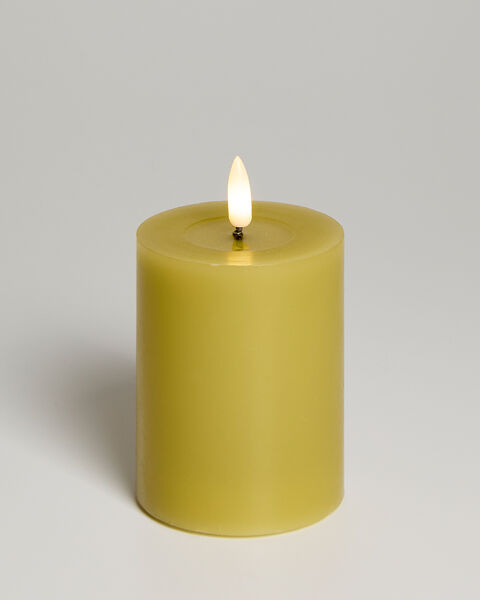 LED Pillar Candle Moss 10cm