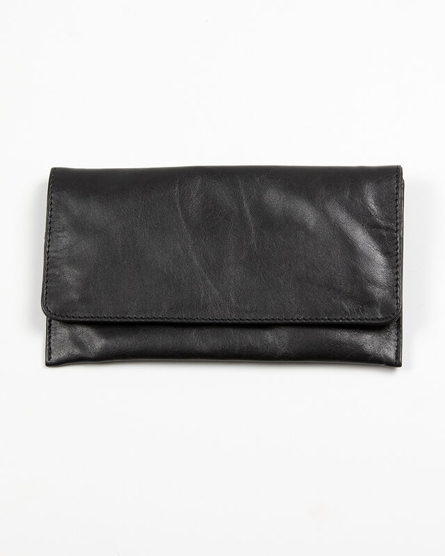 Black Leather Multi-Function Wallet